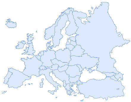 Mapa EUROPY bez Sowacji